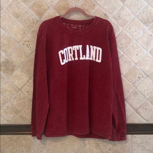 Pressbox Tops - Red Cortland Long-sleeve Top